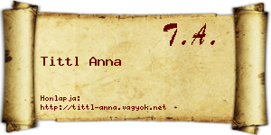 Tittl Anna névjegykártya